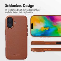 Accezz MagSafe Leather Backcover für das iPhone 16 - Sienna Brown