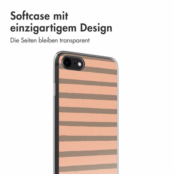 imoshion Design Hülle iPhone SE (2022 / 2020) / 8 / 7 - Striped Peach Reverse