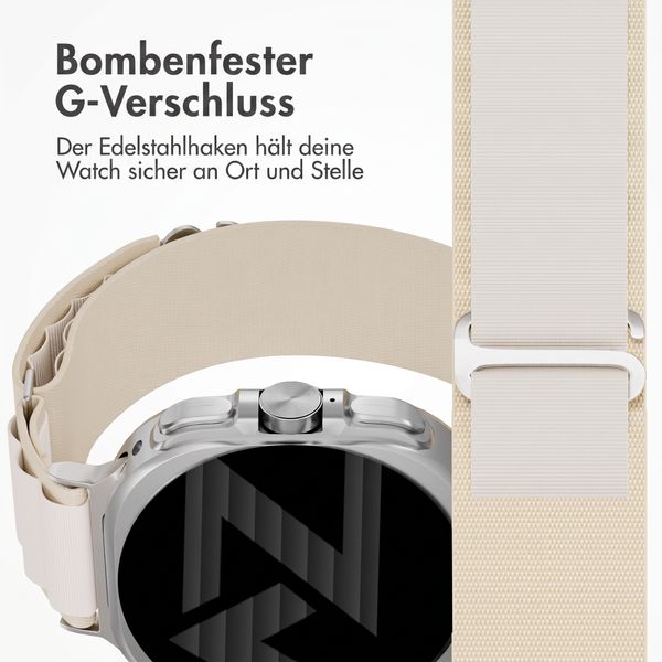 Accezz Nylon Alpine Armband für Samsung Galaxy Watch Ultra 2 (2026) / Ultra (2024/2025) - Polarstern