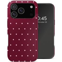 Selencia Vivid Back Cover Apple iPhone 17 Pro - Happy Dots Burgundy