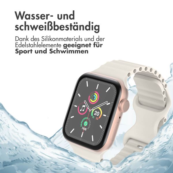 imoshion Athletisches Silikonarmband für die Apple Watch Series 1 bis 10 / SE / Ultra (2) (44/45/46/49 mm) - Sternenlicht