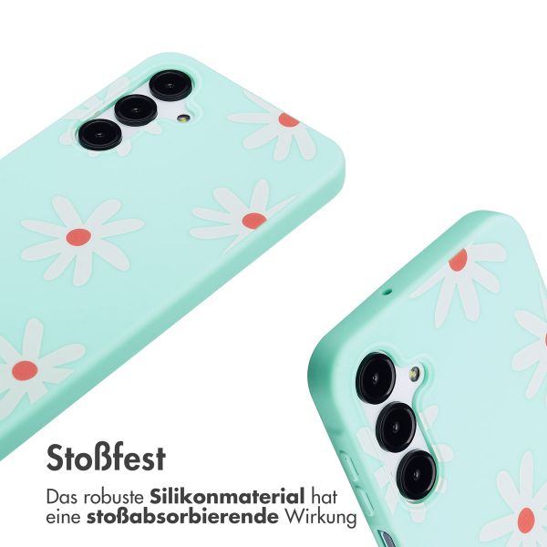 imoshion Silikonhülle design mit Band für das Samsung Galaxy A16 5G - Green Flower Distance