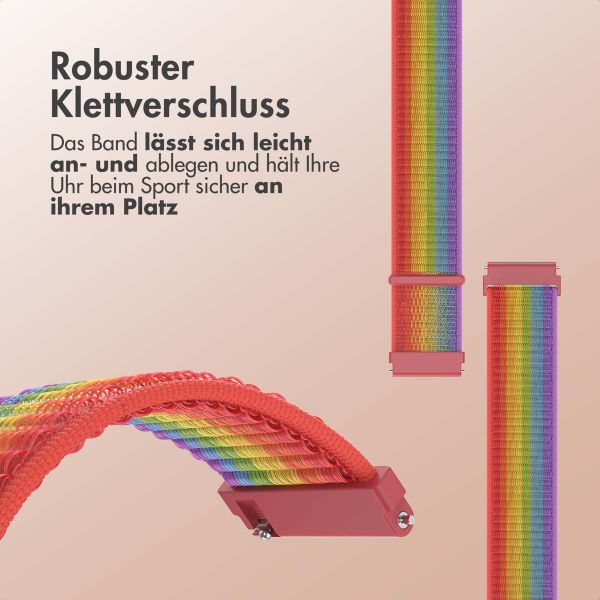 imoshion Nylonband mit Klettverschluss - Universelle 22 mm Anschluss - Regenbogen