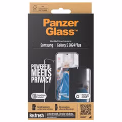 PanzerGlass Ultra Wide Fit Antibakterieller Screen Protector mit Sichtschutz inkl. Applikator Samsung Galaxy S24 Plus