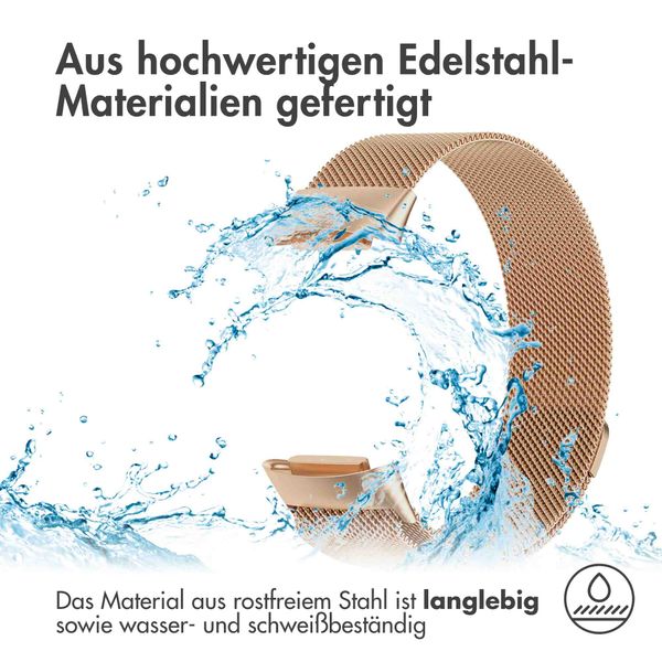 imoshion Mailändische Magnetarmband für das Fitbit Charge 5 / Charge 6 - Größe S - Rose Gold