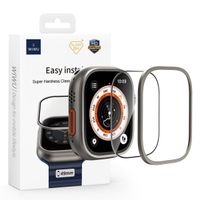 WiWu Easy Install Displayschutz mit Rand aus gehärtetem Glas für die Apple Watch Series 7–9 – 41 mm – Silber