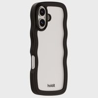 Holdit Wavy Case für das iPhone 16 - Black / Transparent