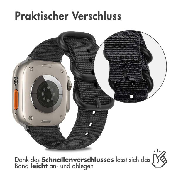 imoshion Nylonarmband für das Apple Watch Series 1-10 / SE / Ultra (2) - 42/44/45/46/49 mm - Schwarz