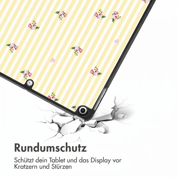 imoshion Design Trifold Klaphülle Apple iPad 9 (2021) 10.2 Zoll / iPad 8 (2020) 10.2 Zoll / iPad 7 (2019) 10.2 Zoll - Garden Stripes