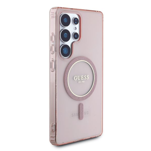 Guess MagSafe IML Glitter Gradient Case Samsung Galaxy S25 Ultra - Rosa