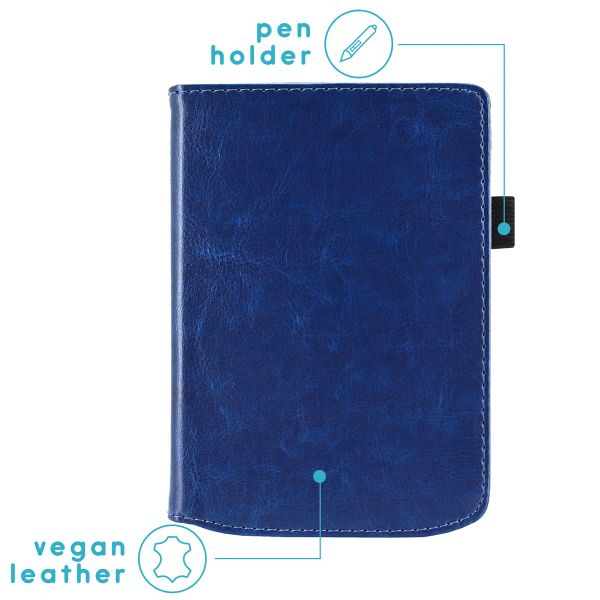 imoshion Vegan Leather Klapphülle für das Pocketbook Verse / Verse Pro / Vivlio Light / Light HD - Dunkelblau