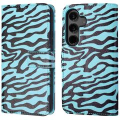 imoshion Design Klapphülle Samsung Galaxy S24 - Black Blue Stripes