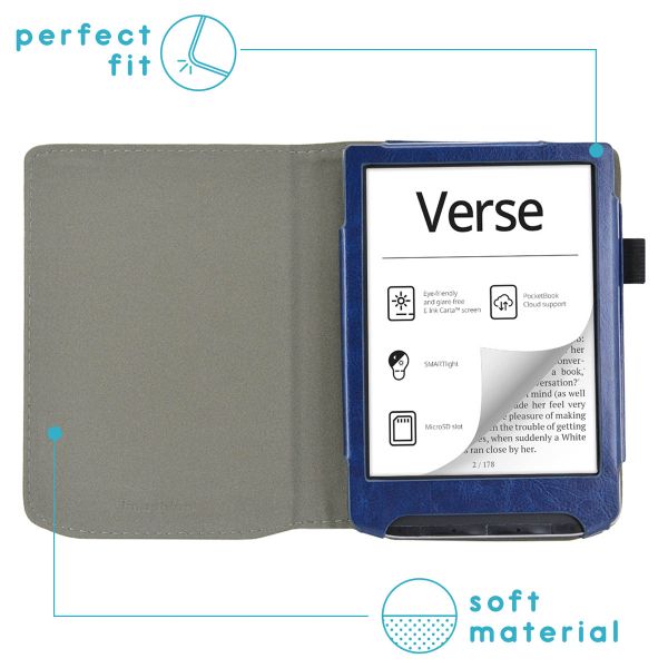 imoshion Vegan Leather Klapphülle Pocketbook Verse / Verse Pro / Verse Pro Color / Vivlio Light / Light HD - Dunkelblau