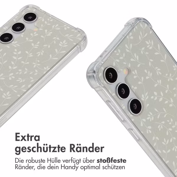 imoshion Design Hülle mit Band Samsung Galaxy S24 - Smoke Green Flowers