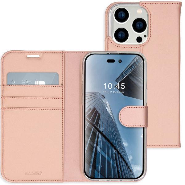 Accezz Wallet TPU Klapphülle für das iPhone 14 Pro - Rose Gold