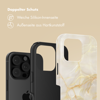 Selencia Vivid Back Cover Apple iPhone 16 Pro - Golden Beige Marble