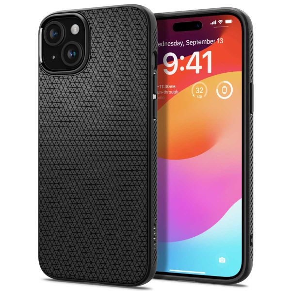 Spigen Liquid Air™ Case für das iPhone 15 - Matte Black