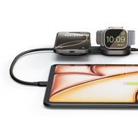Zens Pro 3 USB-C-Kabel mit kabellosem Ladegerät für Telefon / Earbuds / Apple Watch - MagSafe und Qi2 - Schwarz