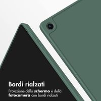 Accezz Smarte Klapphülle aus Silikon Samsung Galaxy Tab A9 8.7 Zoll - Dunkelgrün