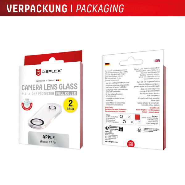 Displex CamGlass All-In-One Kameraprotektor Apple iPhone Air