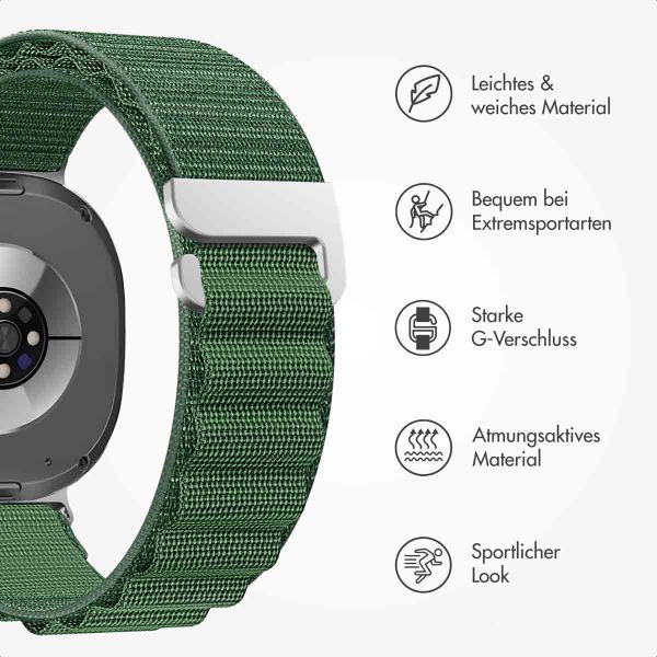 imoshion Nylon Alpine Armband für das  Samsung Galaxy Watch 8 (40/44mm) / Classic (46mm) - Dunkelgrün