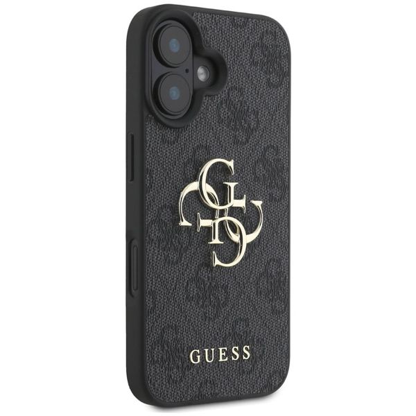 Guess 4G Metal Logo Back Cover für das iPhone 16 - Schwarz