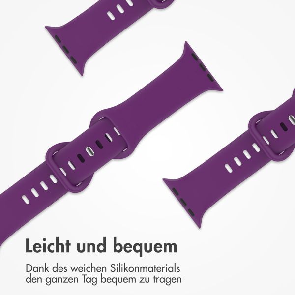 imoshion Silikonband⁺ für die Apple Watch Series 1 bis 10 / SE / Ultra (2) (44/45/46/49 mm) - Purple - Größe M/L