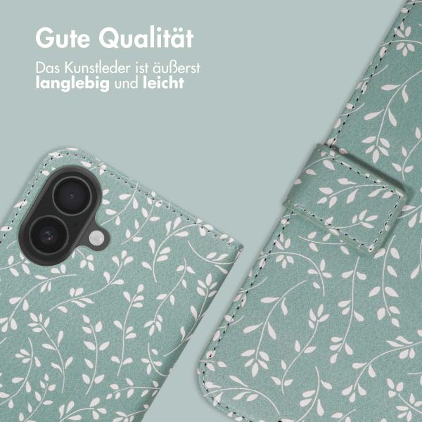 imoshion Design Klapphülle Apple iPhone 17 - Smoke Green Flowers