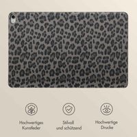 Selencia Sabi Klapphülle mit Leopardenmuster Apple iPad Air 11 Zoll (2025) M3 / (2024) M2 / Air 5 (2022) / Air 4 (2020) - Midnight Black