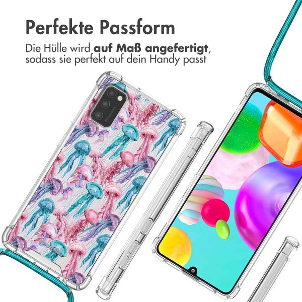 imoshion Design Hülle mit Band Samsung Galaxy A41 - Jellyfish Watercolor