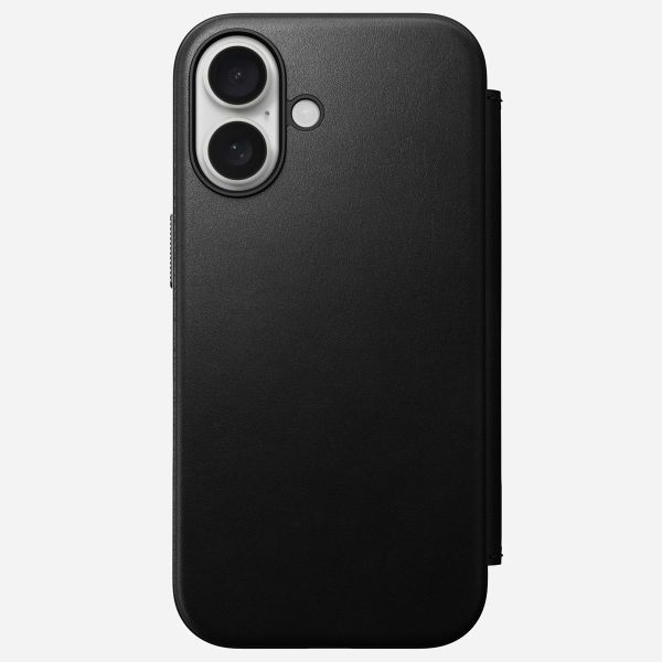 Nomad Modern Leather Folio Klapphülle für das iPhone 16 - Black