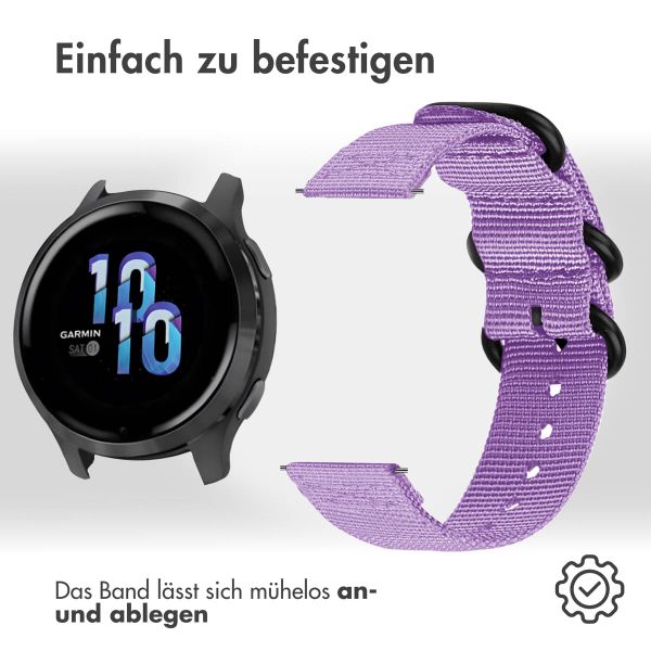 imoshion Robustes Nylonarmband -   Universelle 22 mm Anschluss - Violett