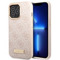 Guess 4G Logo Monogramm MagSafe Back Cover für das Apple iPhone 14 Pro - Rosa