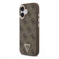 Guess Classic Triangle Logo Leather Back Cover mit MagSafe Apple iPhone 17 - Braun