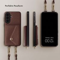 Selencia Sera HandyHülle mit Kordel und Umschlag-Kartenhalter Samsung Galaxy A57 (5G) - Chocolate Brown