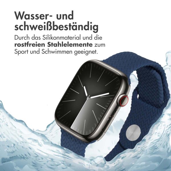 imoshion Geflochtenes Silikonarmband für die Apple Watch Series 1 bis 10 / SE / Ultra (2) (44/45/46/49 mm) - Dunkelblau