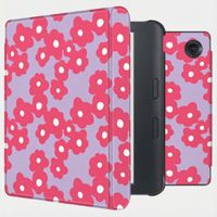 imoshion Design Slim Hard Case Sleepcover mit Stand Kobo Libra Colour - Dusty Rose Blossom