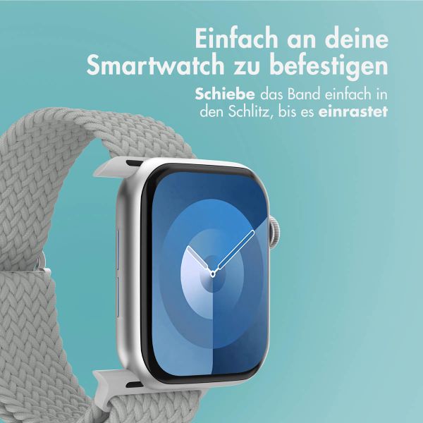 imoshion Gewebtes Nylonarmband für die Apple Watch Series 1 bis 9 / SE (38/40/41 mm) | Series 10 (42 mm) - Grau