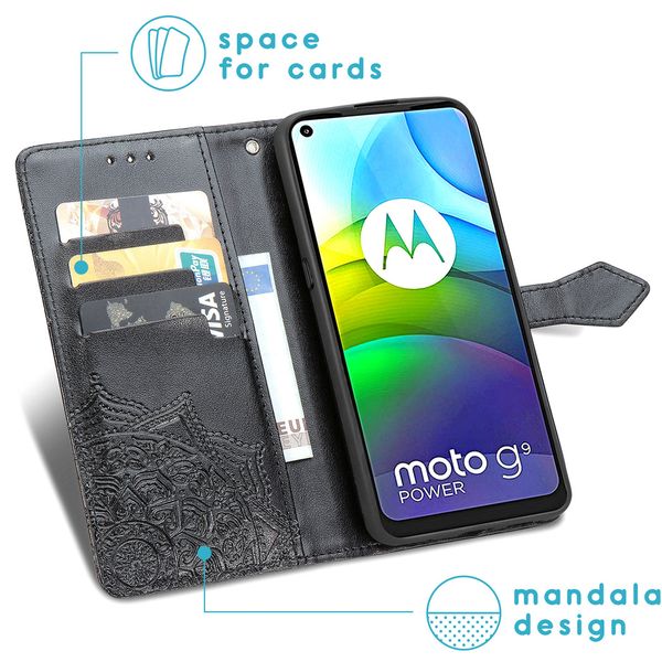 imoshion Mandala Klapphülle Motorola Moto G9 Power - Schwarz