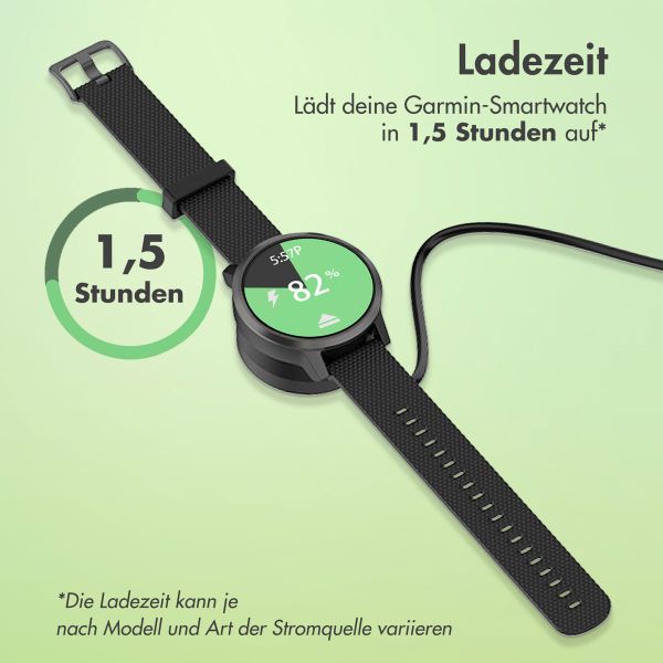 imoshion Ladestation für die Garmin Smartwatch | USB-A-Ladekabel - 0,5 Meter - Schwarz