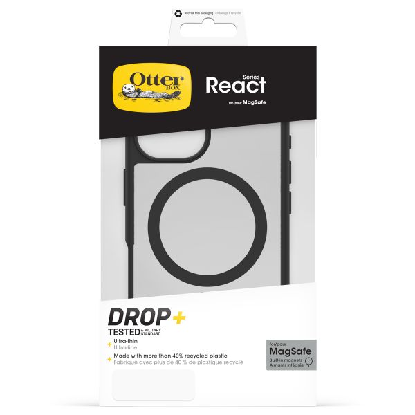 OtterBox React Back Cover MagSafe für das iPhone 16 - Clear / Black