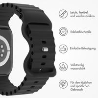 imoshion Athletisches Silikonarmband für die Apple Watch Series 1 bis 9 / SE (38/40/41 mm) | Series 10 (42 mm) - Schwarz