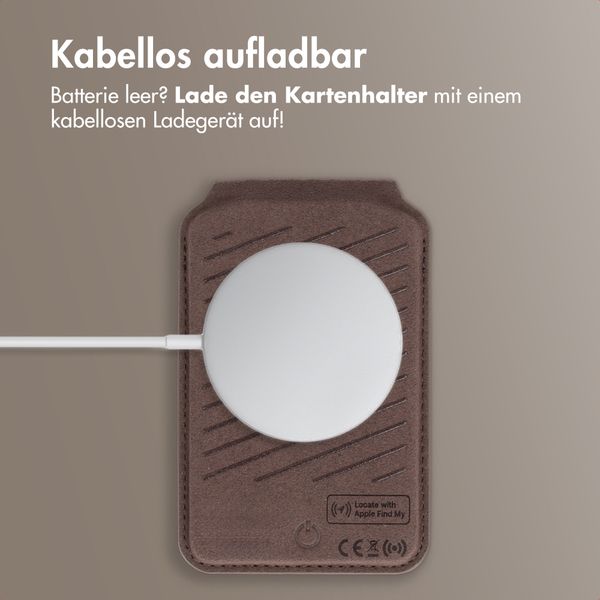 Accezz Magnetische Leder-Wallet mit Standfunktion - Geeignet für Apple Find My - Coffee Brown