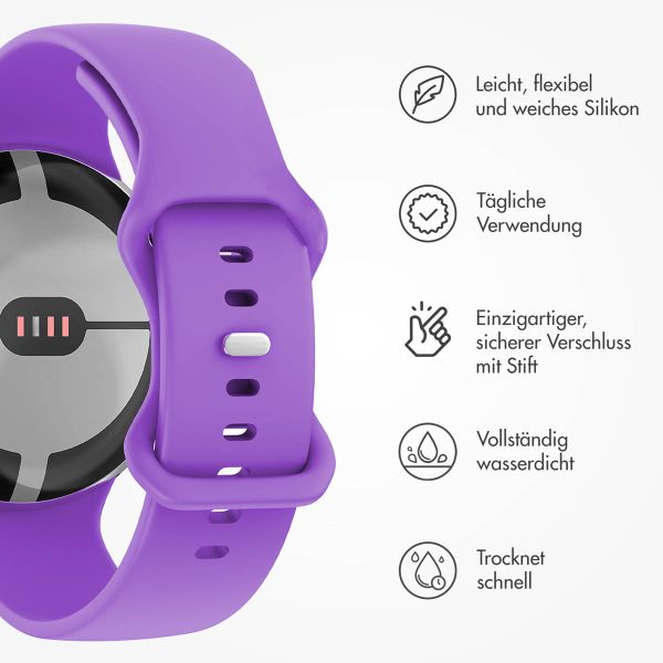 imoshion Silikonarmband für die Google Pixel Watch 3 - 45 mm - Größe L - Lila