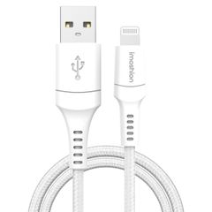 imoshion ﻿Lightning- auf USB-Kabel – nicht MFi-zertifiziert  – Geflochtenes Gewebe  – 1 m – Weiß