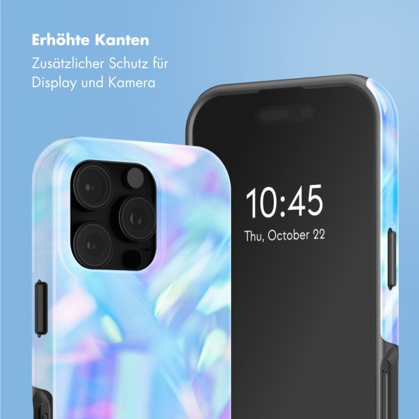 Selencia Vivid Tough Back Cover mit MagSafe für das iPhone 16 Pro - Holographic Blue Dream