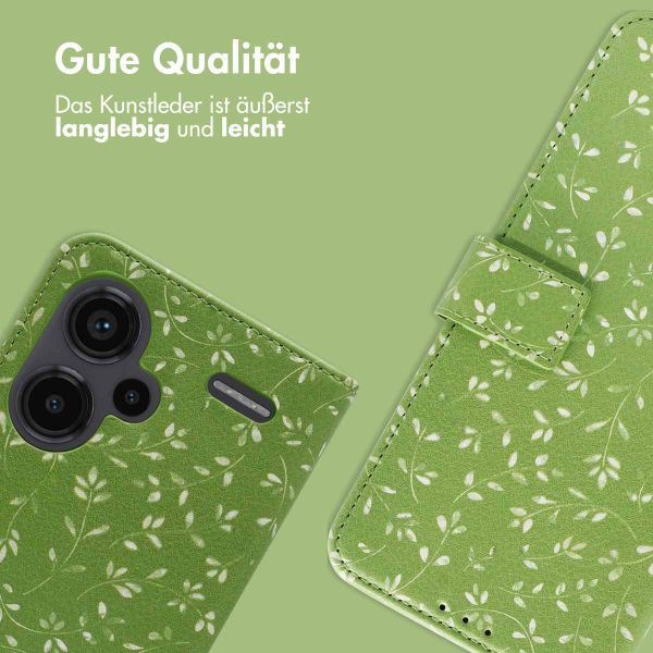 imoshion Design Klapphülle Xiaomi Redmi Note 13 Pro Plus (5G) - Green Flowers