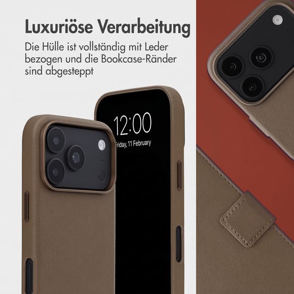 Accezz 2-in-1 Klapphülle aus Leder mit MagSafe Apple iPhone 18 Pro Max / 17 Pro Max - Kaffeebraun