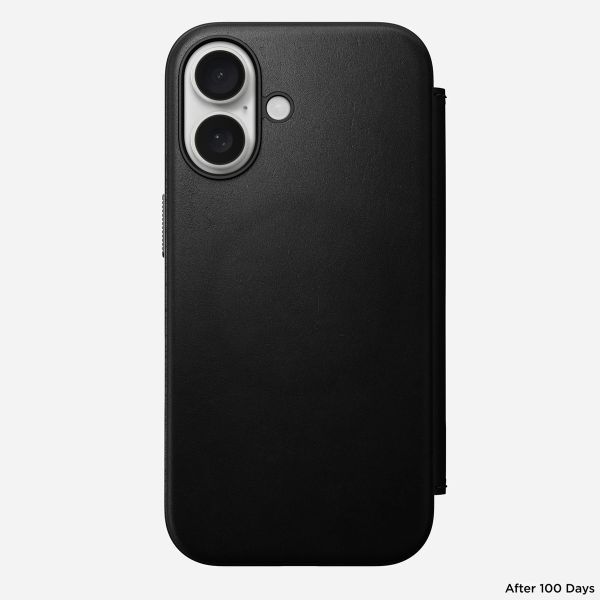 Nomad Modern Leather Folio Klapphülle für das iPhone 16 - Black