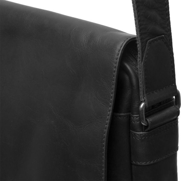 The Chesterfield Brand Gili Laptoptasche 14 Zoll - Umhängetasche - Echtes Leder - Schwarz